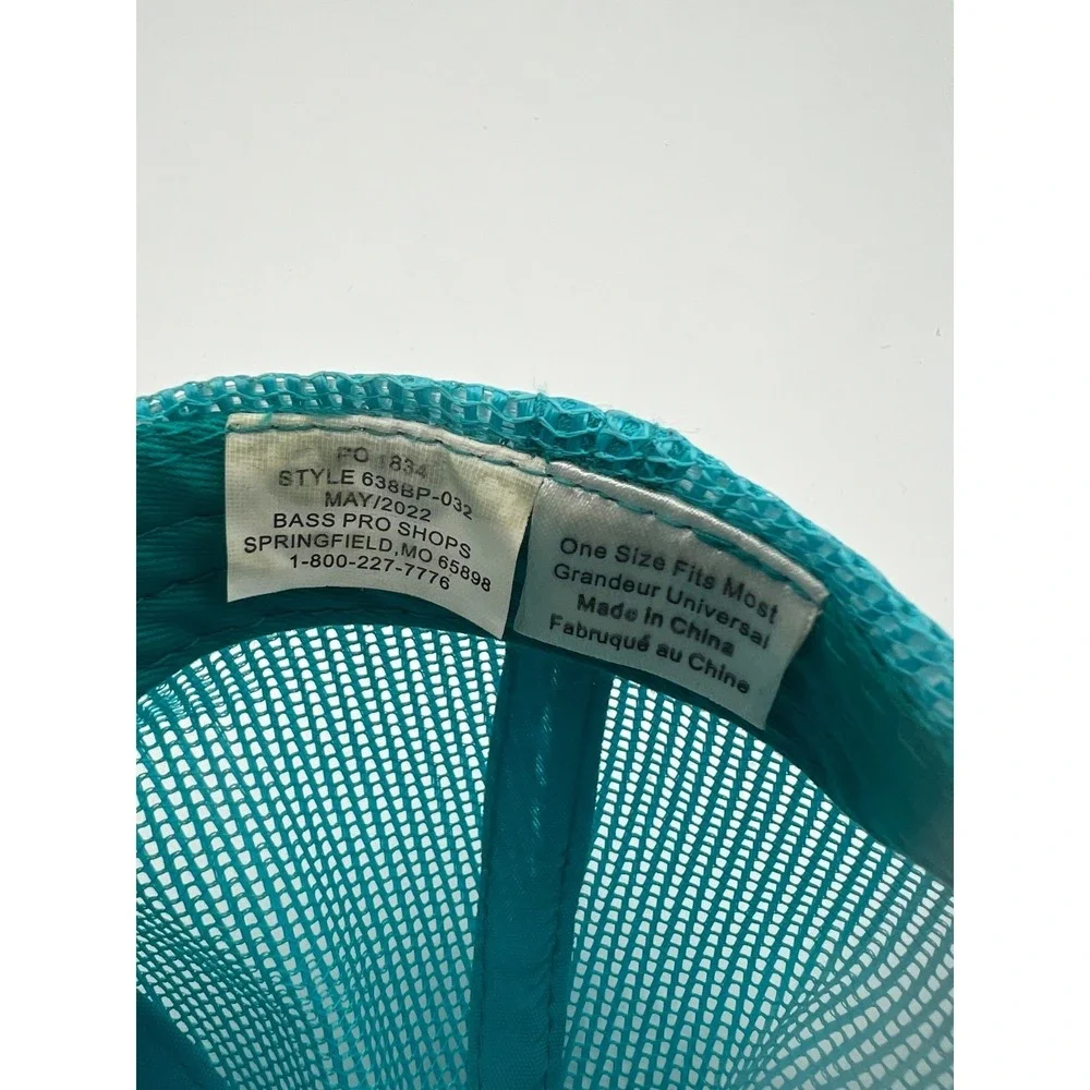 Bass Pro Shops Gone Fishing Mesh Trucker Snapback Hat – Teal – One Size Fits Mos